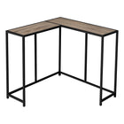 Monarch Specialties 2155 Accent Table - 36"L/Dark Taupe/Black Corner Console-Tabletop panels in a dark taupe wood-look finish offer ample display space