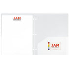 JAM Paper Plastic Heavy Duty 3 Hole Punched 2 Pocket School Folders, Clear, 108 Pack (383HHPCLA)-Colour: clear