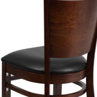 Flash Furniture Lacey Series Solid Back Walnut Wood Restaurant Chair - Black Vinyl Seat-CA117 Fire Retardant Foam