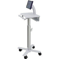 Ergotron StyleView Tablet Cart, White, Aluminum, (SV10-1400-0)-Platform Length: 18
