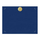St. James Elite Medallion Presentation Cards/Certificate Holders, Navy Linen with Gold Medallion, 25 Pack-80 lb navy linen cover