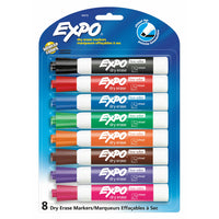 EXPO Dry Erase Markers, Chisel Tip, Assorted Colours, 8 Pack-Keep white-board pens in stock in a variety of colours