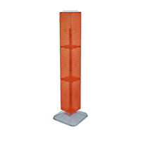 Azar Displays 60" x 8" x 8" Interlocking Pegboard Floor Display, Orange (703389-ORG)-Includes sign holder strip and stands on a square base