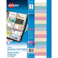 Avery Tabbed Business Card Pages, Clear, 5 Pack, (75355)-Business Card Pages