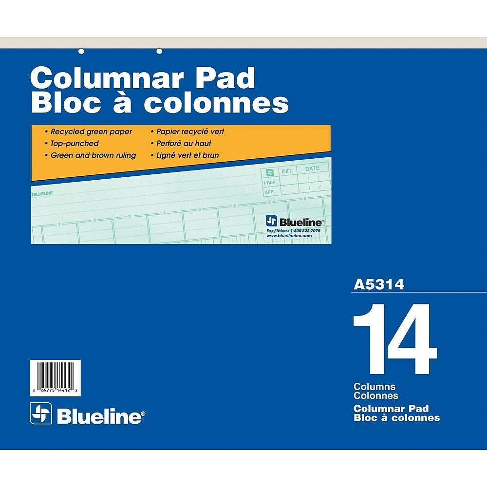 Blueline Columnar Pad, A5314, 14 Columns | staples.ca