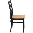 Flash Furniture HERCULES Series Black School House Back Metal Restaurant Chair - Natural Wood Seat-School House Back Design