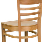 Flash Furniture HERCULES Series Ladder Back Natural Wood Restaurant Barstool-Mortise and Tenon Style Construction with metal wood screw reinforcements