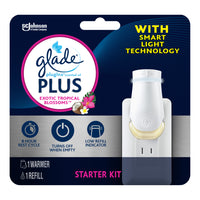 Glade PlugIns Scented Oil Plus Air Freshener Starter Kit - Exotic Tropical Blossoms -The only smart plug-in designed with smart light technology for minimum waste of electricity and fragrance