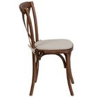 Flash Furniture Pecan Cross Back Cushioned Accent Chair (XUXPECNTC)-Stacks up to 8 Chairs High