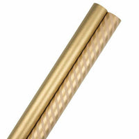 JAM Paper Gift Wrap - Stripes & Solids Combo Wrapping Paper - 50 Sq Ft Total - Gold - 2 Pack-Gold Kraft & Gold Striped, Colourful Wrapping Paper will make anyone excited to find out what’s inside