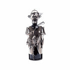 Truu Design Fisherman Iron Natural Finish Iron Wine Holder, 5 x 13.5 inches, Silver-Material: durable iron construction with electroplated finish