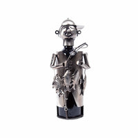 Truu Design Fisherman Iron Natural Finish Iron Wine Holder, 5 x 13.5 inches, Silver-Material: durable iron construction with electroplated finish