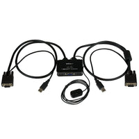 StarTech 2 Port USB VGA Cable Kvm Switch, USB Powered with Remote Switch-Avoid cabling hassles with integrated KVM and remote switch cables