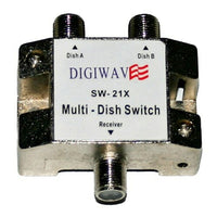 Digiwave DGSSW21X Multiswitch for Satellite Dish (2 in 1 out), 0.8" x 2.1" x 2.8", Silver-Digiwave SW-21x Multiswitch for Dishnet Receiver allows to receive signals from different satellites