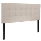 Flash Furniture Bedford Tufted Upholstered Full Size Headboard - Beige Fabric-Panel Headboard