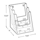 Azar Displays 3-Tier 3-Pocket Letter Sized Brochure Holder (252378)-3 pockets