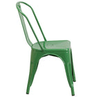 Flash Furniture Green Metal Indoor-Outdoor Stackable Chair-Stacks up to 8 Chairs High