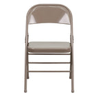 Flash Furniture HERCULES Series Triple Braced & Double-Hinged Beige Metal Folding Chair-Metal Folding Chair