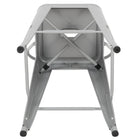 Flash Furniture 24" High Silver Metal Indoor-Outdoor Counter Height Stool with Back-Galvanized Steel Construction