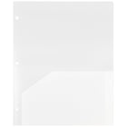 JAM Paper Plastic Heavy Duty 3 Hole Punched Two Pocket School Folder, Clear, 12 Pack (383HHPclg)-5