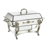 Elegance 8 Quart Rectangular Chafing Dish, Silver-Plated (89858)-Serving Chafing dish