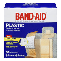 BAND-AID Brand COMFORT-FLEX Plastic Bandages, Assorted, 80 Pack-All-purpose bandages