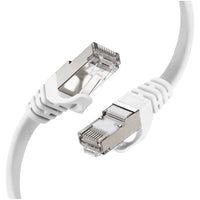 Speedex Cat 8 High-Speed 40 Gigabit Ethernet Patch Internet Shielded Cable - 5 ft Length - White-High Speed Ethernet Cable For Networks