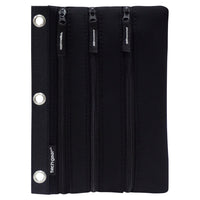Tech Gear Neo Classic Triple Binder Pouch - Black-Three convenient zippered pockets