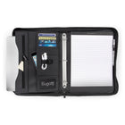 Bugatti Ring Binder with Inside Pockets - Zipper - Black (RGB2002-BLACK)-ID window