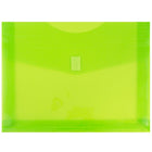 JAM Paper Booklet 1" Expansion Plastic Envelopes with VELCRO Brand Closure, 9 3/4" x 13", Lime Green, 12 Pack-Lime green