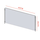 Mark Maker Rod Sneeze Guard - 47.5" W x 23.5" H panel 1/4" Clear Acrylic and 24" high aluminum rod set - no pass through-Made from 1/4” clear acrylic.