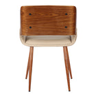 Armen Living Panda Mid-Century Fabric Dining Chair - Brown-Assembly Required