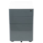 Flash Furniture Modern 3-Drawer Locking Letter/Legal Mobile Filing Cabinet with Anti-Tilt Mechanism - White-Modern 3-Drawer Filing Cabinet with White Frame and Charcoal Faceplate