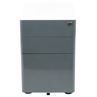 Flash Furniture Modern 3-Drawer Locking Letter/Legal Mobile Filing Cabinet with Anti-Tilt Mechanism - White-Modern 3-Drawer Filing Cabinet with White Frame and Charcoal Faceplate