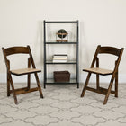Flash Furniture HERCULES Fruitwood Wood Folding Chair with Vinyl Padded Seat - 4 Pack-Lightweight Design