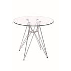 Nicer Furniture Eiffel Style Round Glass Dining Table 47" -Tempered glass top is 10mm thick and up to five times stronger than regular glass, with heat resistance for durability