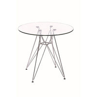 Nicer Furniture Eiffel Style Round Glass Dining Table 47" -Tempered glass top is 10mm thick and up to five times stronger than regular glass, with heat resistance for durability