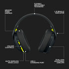 Logitech G435 LIGHTSPEED Bluetooth Wireless Gaming Headset, Compatible with Dolby Atmos, PC, PS4, PS5, Mobile - Black-Safer: An optional max volume limiter at less than 85 decibel can be activated to protect eardrums during extended use