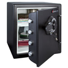 SentrySafe X-Large Combination Fire/Water Safe - 1.23 Cu. Ft. - Black-Fire Protection: UL Classified to protect in a fire for 1-hour up to 1700-degreeF (927-degreeC), the safe interior will remain below 350-degreeF (177-degreeC)