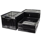 Storex Folding Storage Cube with Lid - Black - 4 Pack-Folds to only 3 inches thick