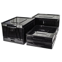 Storex Folding Storage Cube with Lid - Black - 4 Pack-Folds to only 3 inches thick