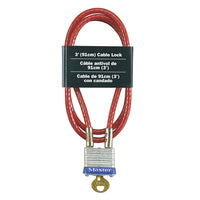Master Lock 719D Cable with Integrated Laminated Steel Padlock-Braided steel for strength and flexibility