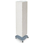 Azar Displays 60" x 14" x 14" 4-Sided Interlocking Pegboard Floor Display, White (701465-WHT)-Revolves on square, wheeled base