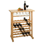 Winsome 24-Bottle Wine Rack with Glass Rack, Natural-With space for up to 24 bottles and stemware, this wine rack is ideal for use when entertaining.  Its polished design is attractive yet discreet.