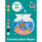 Pacon Roselle Vibrant Construction Paper - Assorted - 12" x 9" - 500 Sheets (PAC6555)-Assorted