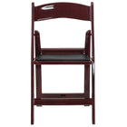 Flash Furniture HERCULES Series Resin Folding Chair with Black Vinyl Padded Seat - Red Mahogany-Resin Folding Chair