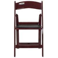 Flash Furniture HERCULES Series Resin Folding Chair with Black Vinyl Padded Seat - Red Mahogany-Resin Folding Chair