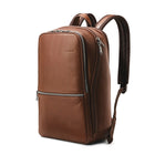 Samsonite Classic Leather Slim Backpack 14.1", Cognac-Cognac, top-grain leather
