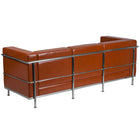 Flash Furniture HERCULES Regal Series Contemporary Cognac LeatherSoft Sofa with Encasing Frame-Cognac LeatherSoft Upholstery