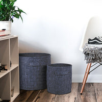 Truu Design Round Felt Woven Storage Baskets, 14 inches, Dark Grey, 5 Pack-Set: comes in a set of five different sized baskets for easy and efficient organizational purpose